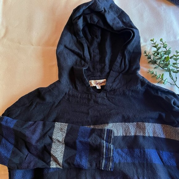 Lemlem 100% merino wool women's medium lilac hooded poncho shirt- Large - Picture 1 of 7